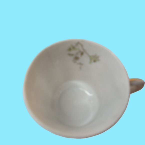 Antique Bassett Floral Porcelain Teacup Demitasse Limoges Austria Small 3 oz - Picture 6 of 9